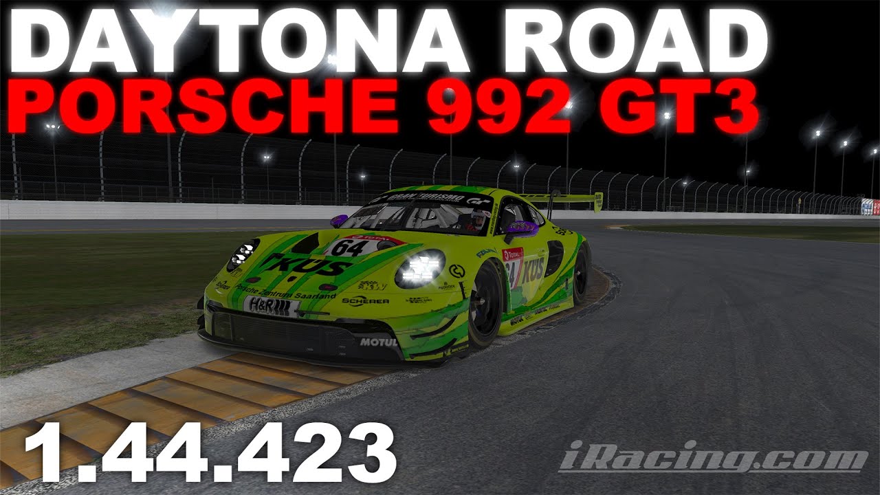 iRacing Porsche 992 GT3 Daytona Road (ИСПРАВЛЕНО) | Руководство по трассе + Hotlap
