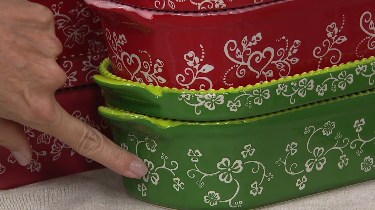 Temp-tations Old World or Floral Lace 21-Piece Bakeware Set on QVC