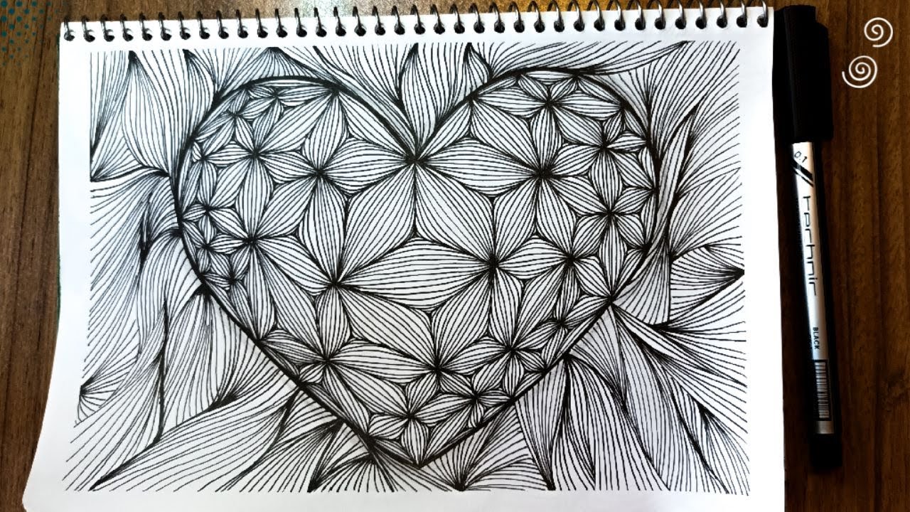 How to draw a heart: a beautiful and special double heart