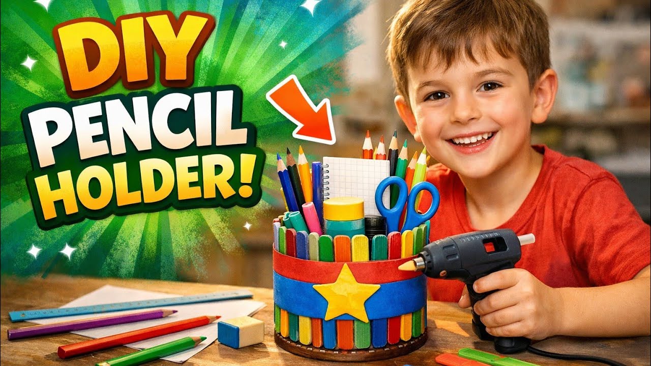 Easy paper pencil pen holder#hamdan #drawing #art 