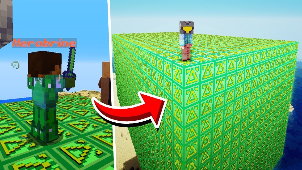 GROENE LUCKY BLOCK MEGA SKYBLOCK 1 vs 1 - Minecraft Mod Challenge
