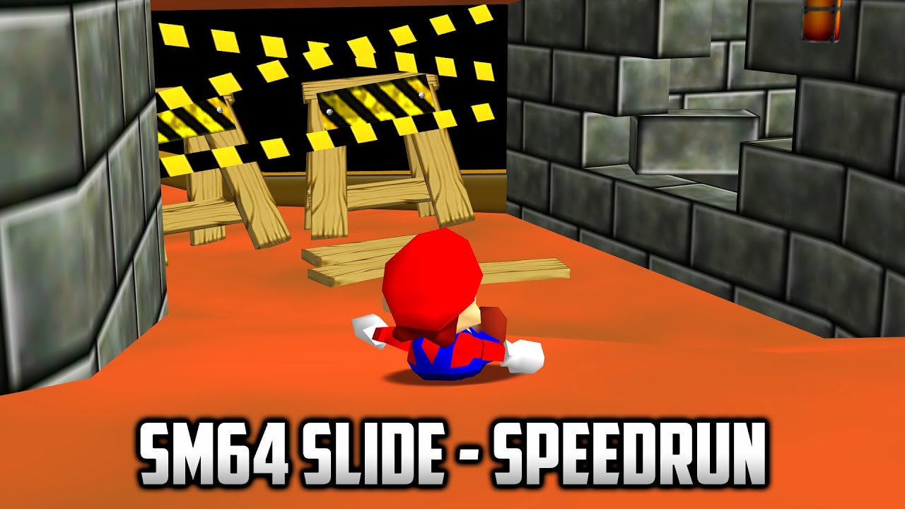 ⭐ Super Mario 64 - SM64 Slide - Speedrun (TAS) 2:57