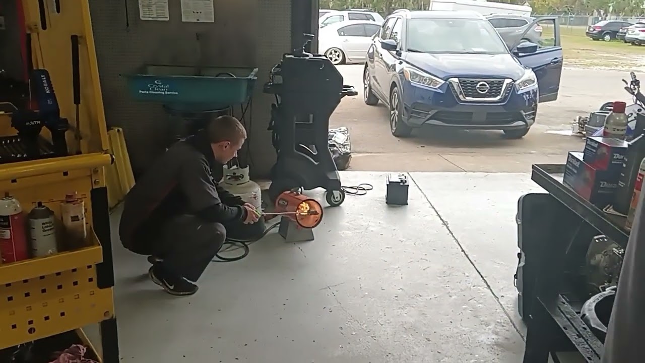 mechanics hard at work.