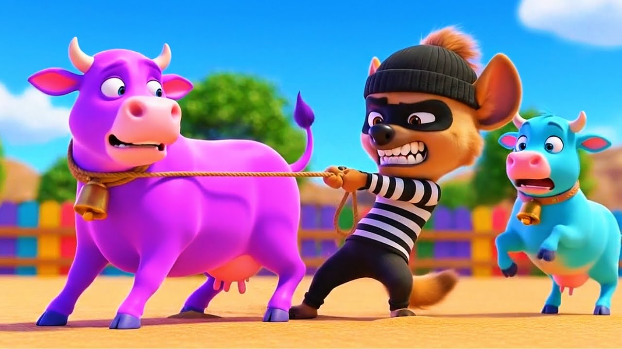 ¡Atrapa al Ladrón! El Hiena en la Vaca 🐄 Policía Animal al Rescate | Canción Infantil de Animales