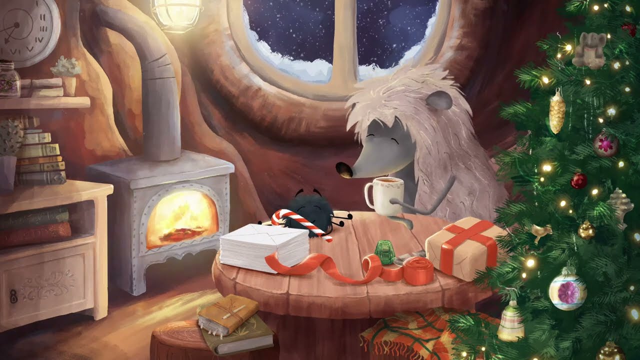 Cozy winter ambience with relaxing music | animation