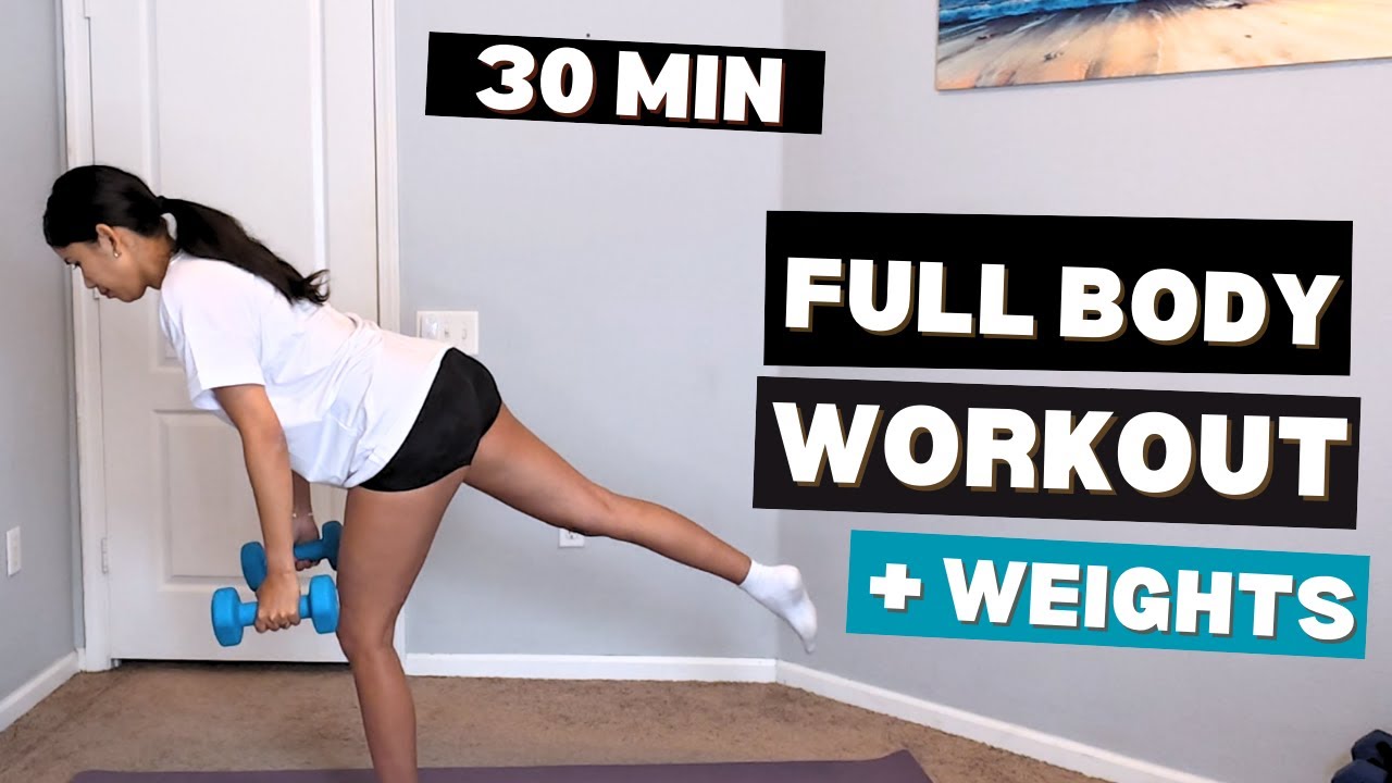 30 MIN Full Body Workout With Dumbbells | At Home Exercises Using Weights
