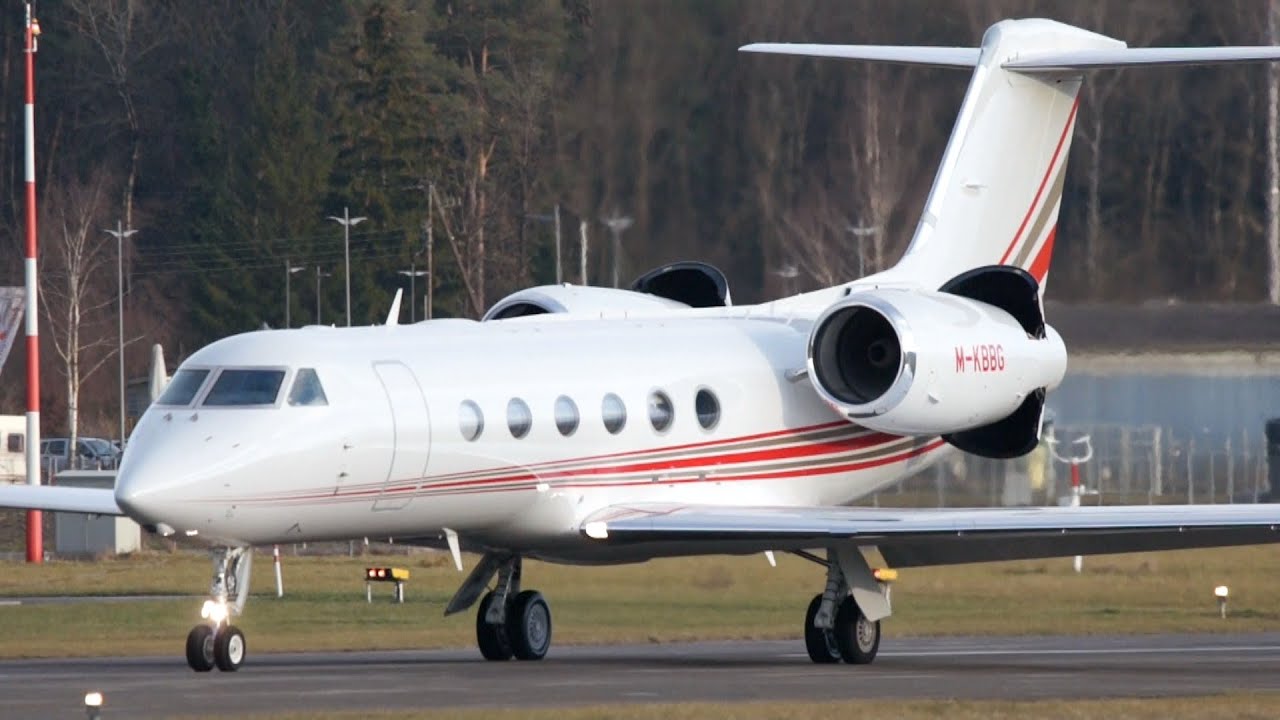Gulfstream Aerospace G450 M-KBBG Landing & Take Off at Airport Bern-Belp