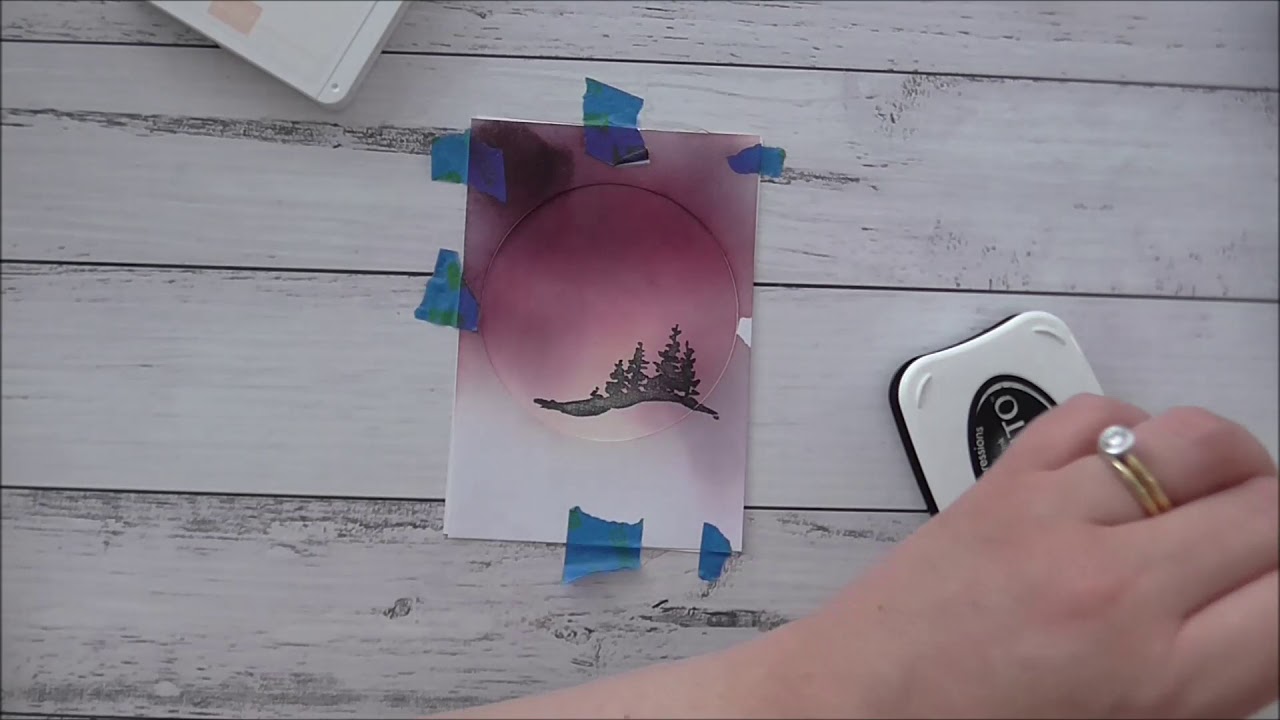 Stampin Up! Snow Front Sunset Night Time Card