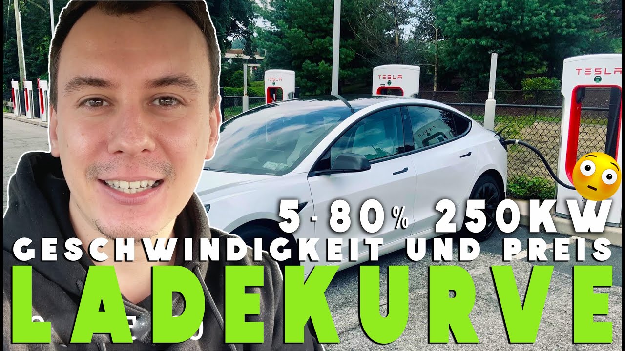 TESLA Model 3 LADEN - Supercharger V3 5-80% Ladegeschwindigkeit und Preis