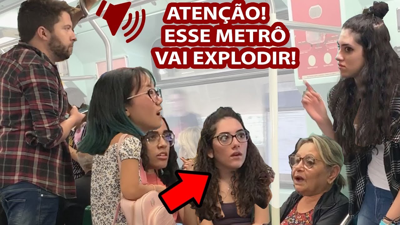 COLOQUEI A VOZ DO GOOGLE NO METRÔ FALANDO QUE O VAGÃO VAI EXPLODIR