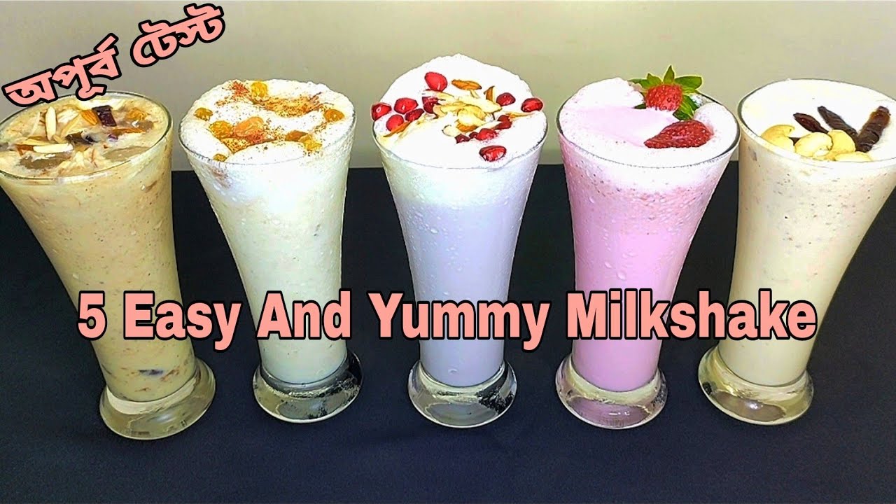5 easy and delicious milkshake recipes | মিল্কশেক রেসিপি | 5 refreshing summer drinks
