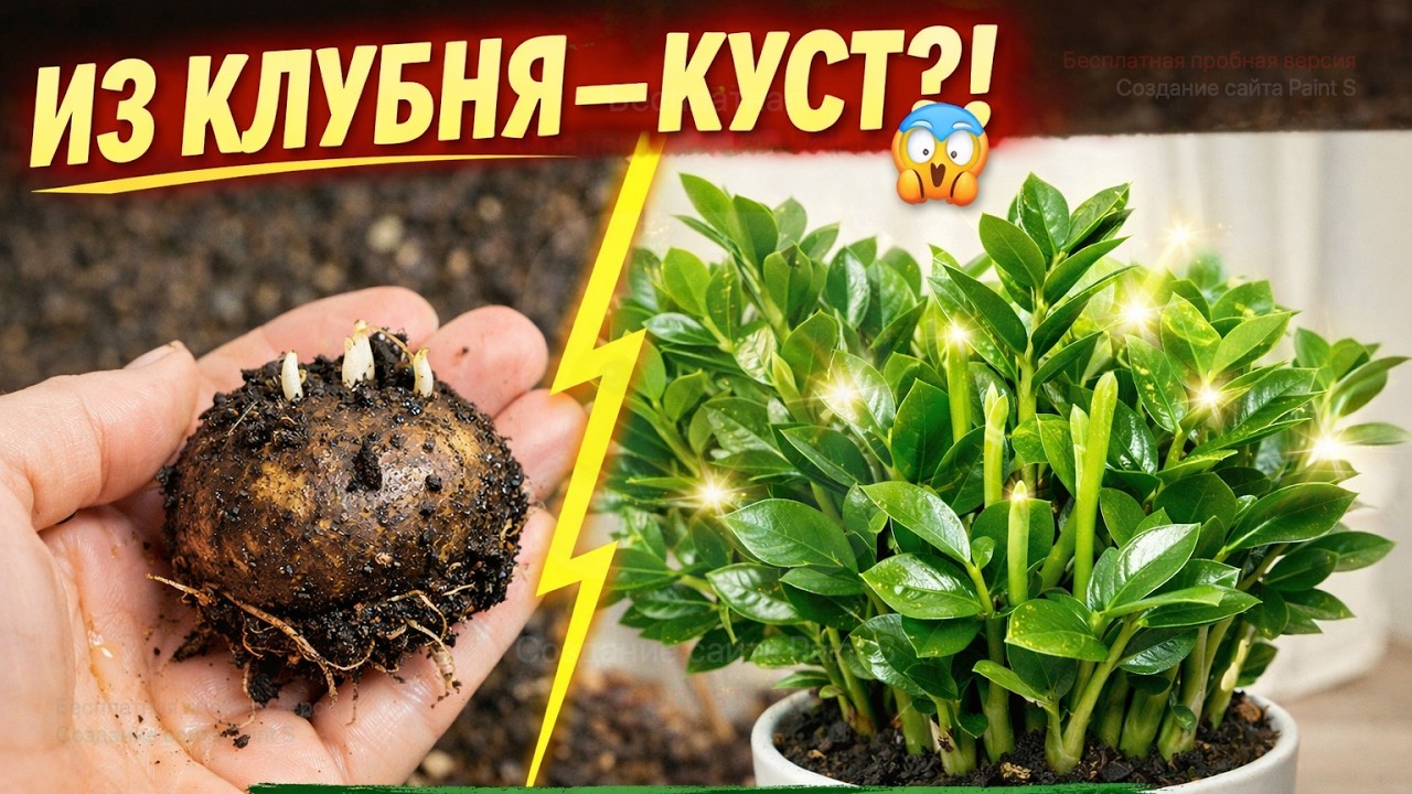 УКОРЕНИЛА КЛУБНИ ЗАМИОКУЛЬКАСА — и ОН сошел с ума, зарос ЛИСТЬЯМИ!