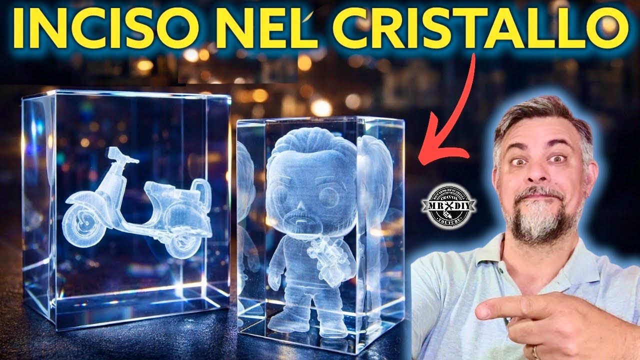 Come fa xTool F2 Ultra UV a incidere nel cristallo? Tutorial incisore laser 3D incisione. Recensione