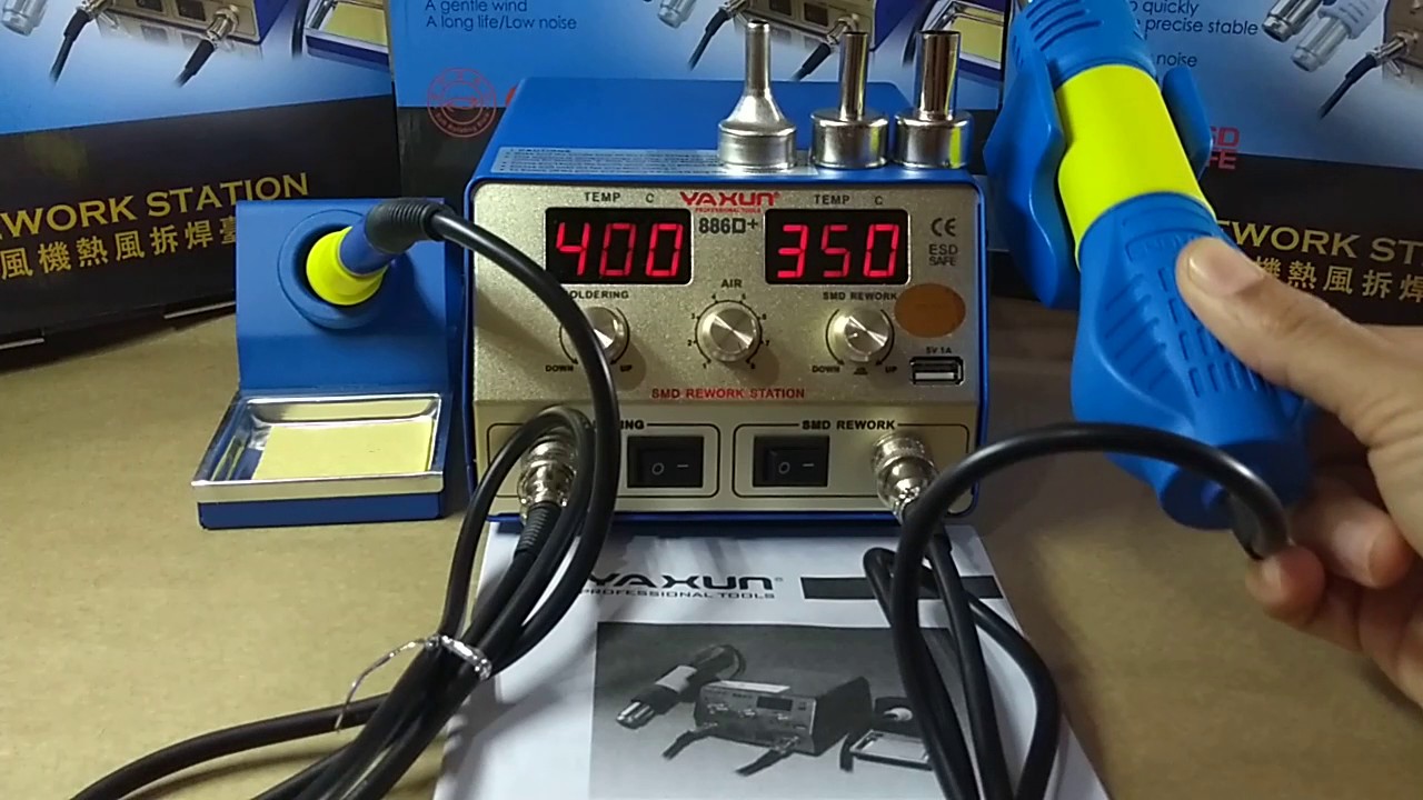Yaxun 886d+, Estação Solda e Retrabalho Original Yaxun (2 display digital + Função Programmer