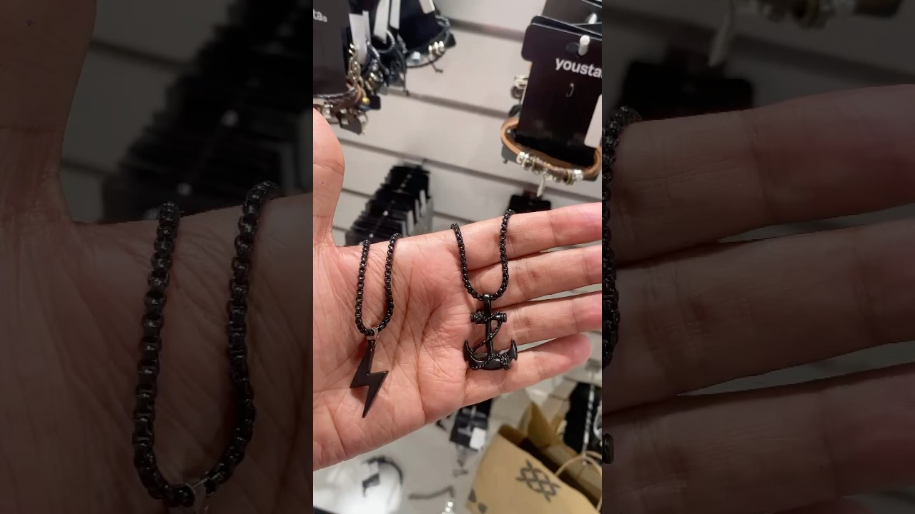 Thunder & Anchor Black Men&rsquo;s Chain / Necklace @ Yousta #yousta #mensfashion #mensjewelry #matblack