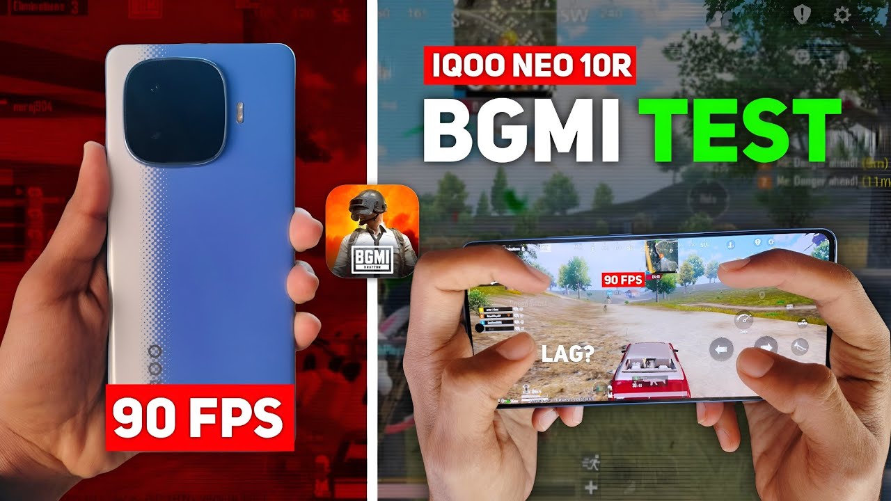 iQOO Neo 10R - 90 FPS BGMI test with FPS meter | iQOO Neo 10R BGMI test | iQOO Neo 10R PUBG test 
