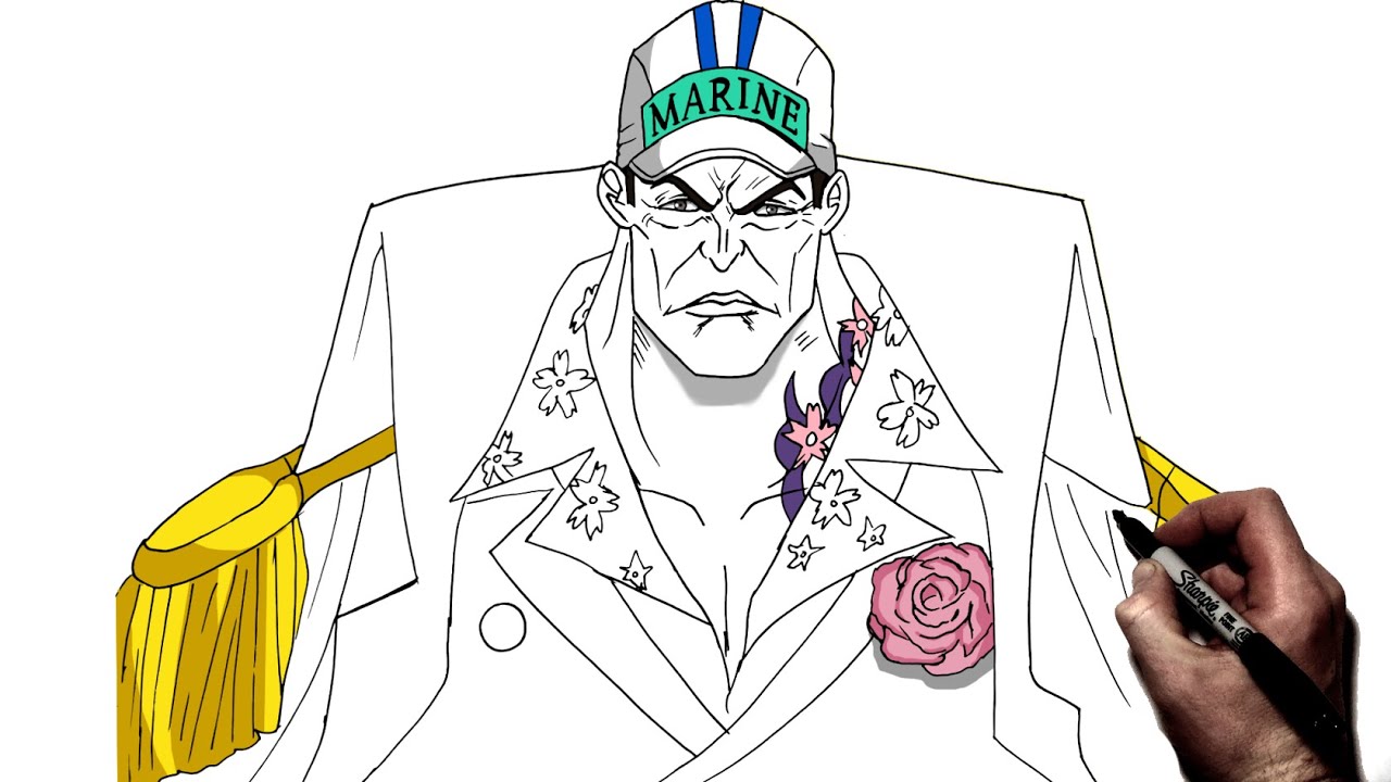 How To Draw Sakazuki (Akainu) | Step By Step | One Piece