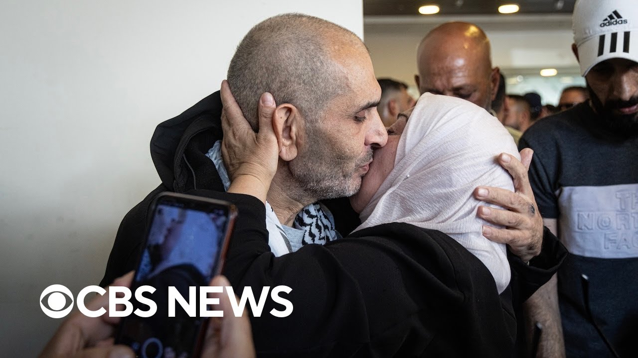 Watch: Palestinian prisoners reunite with their families as part of the Gaza peace plan