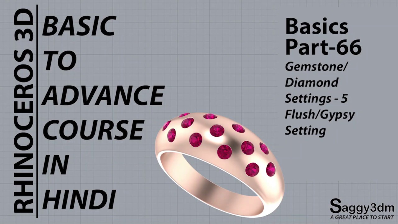 Rhino Basics in Hindi - 66 Diamond/Gemstone Flush/Gypsy Setting