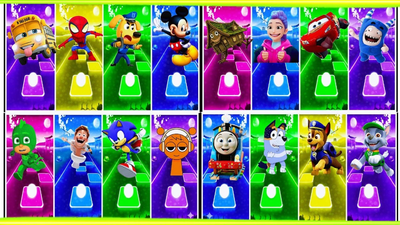 BUS EATER 🆚 EXTRA SLIDE 🆚 SKIBIDI TOILET 🆚 HOUSE HEAD 🆚 ODDBODS | Tiles Hop EDM Rush!