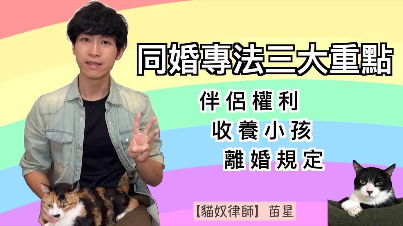同性婚姻 | 同婚專法三大重點 | 法律規定有麼問題？ | 釋字748 | 貓奴律師 | 生活法律小學堂