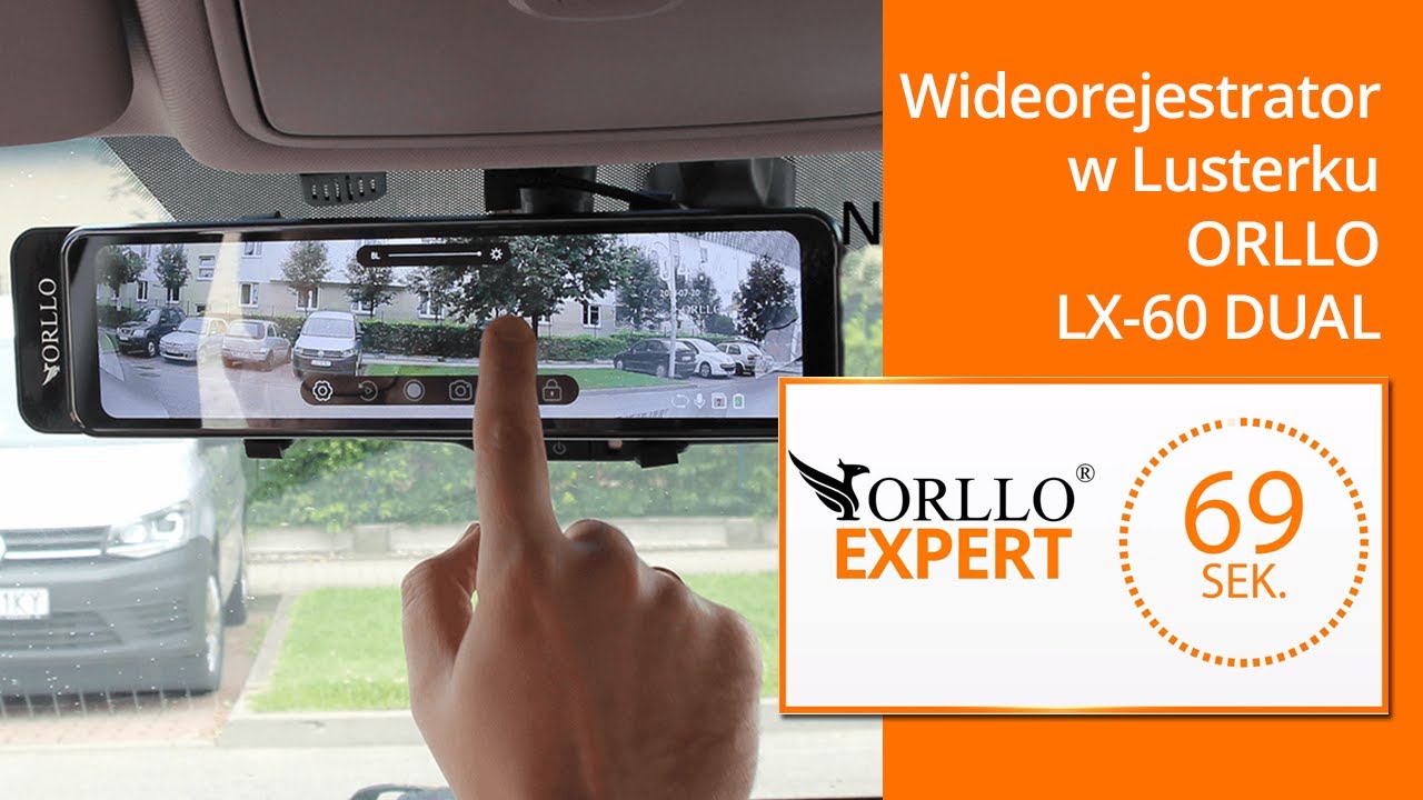 Kamera samochodowa lusterko prz&oacute;d tył Orllo Lx-60 Dual Gps za kamerą cofania Linie pomocnicze