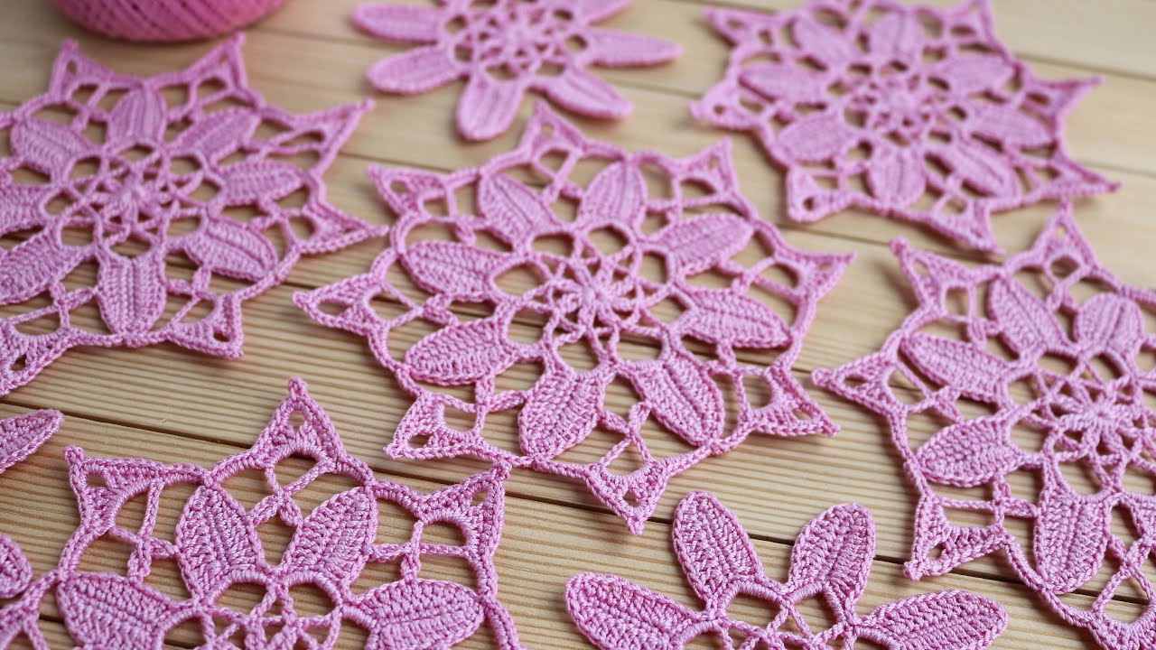 Цветочный МОТИВ крючком МАСТЕР-КЛАСС по вязанию СХЕМА УЗОРА  Crochet flower tutorial easy pattern