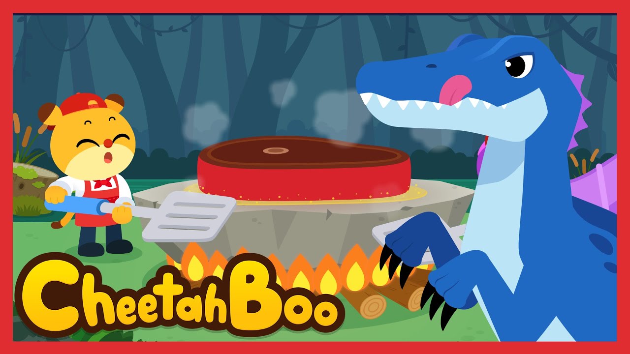 Mmm! The Steak Smells So Good!🍽️😊 | Food Songs | Dinosaurs for Kids | Kids Songs | #Cheetahboo
