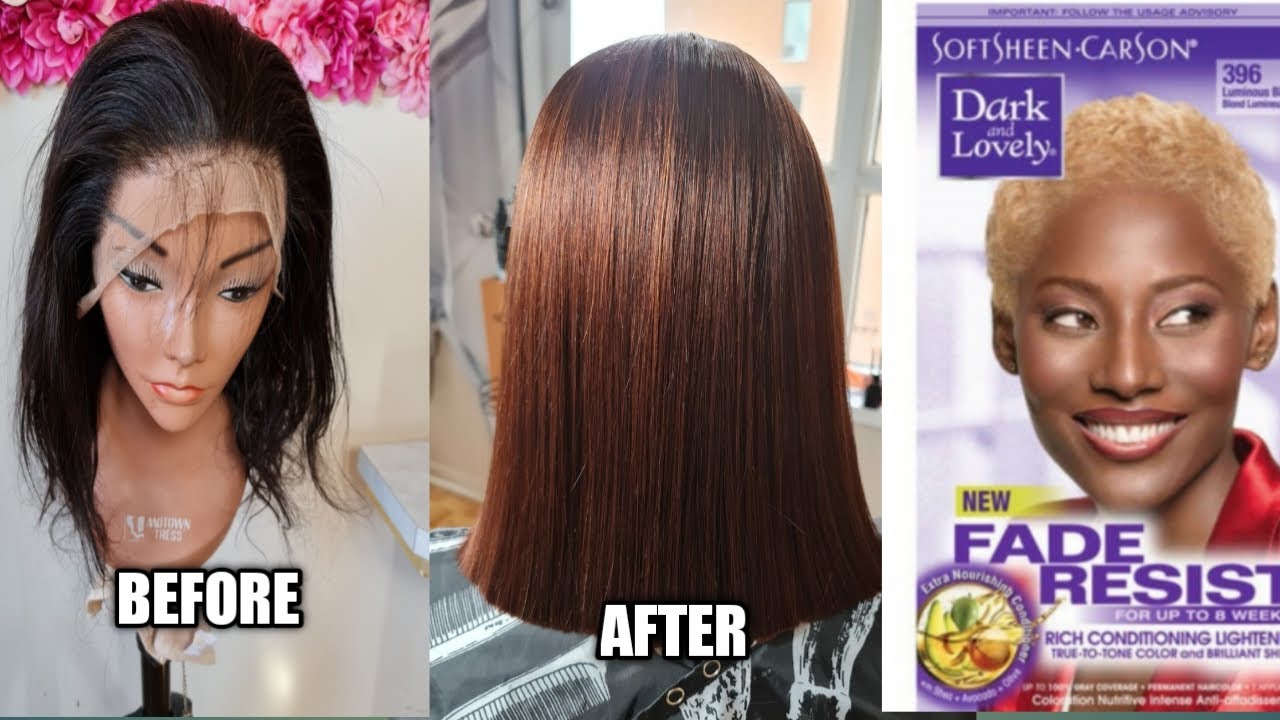 HOW TO DYE YOUR WIG HONEY BROWN USING DARK AND LOVELY 396