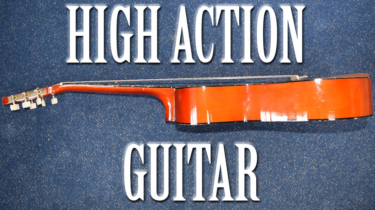 Playing on a broken guitar - High action jamming!