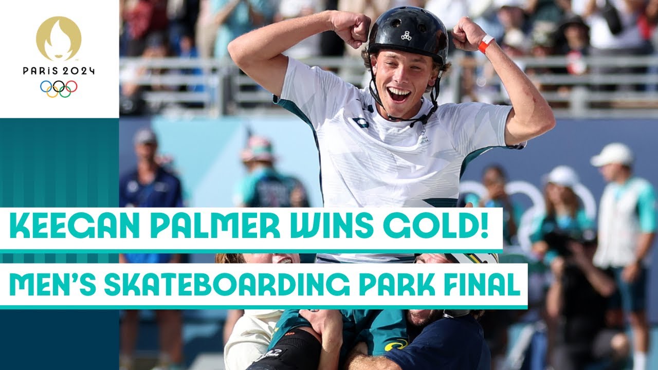 Keegan Palmer defends his title with gold in men&rsquo;s skateboarding park final 🛹 | Paris 2024 highlight