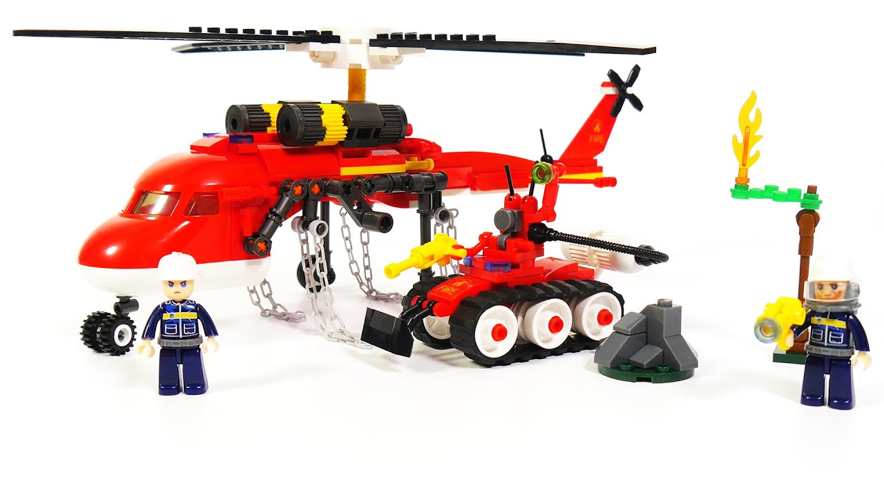 Sluban M38-B0807 firefighter helicopter with robot  | BRICK SET UNBOX & BUILD