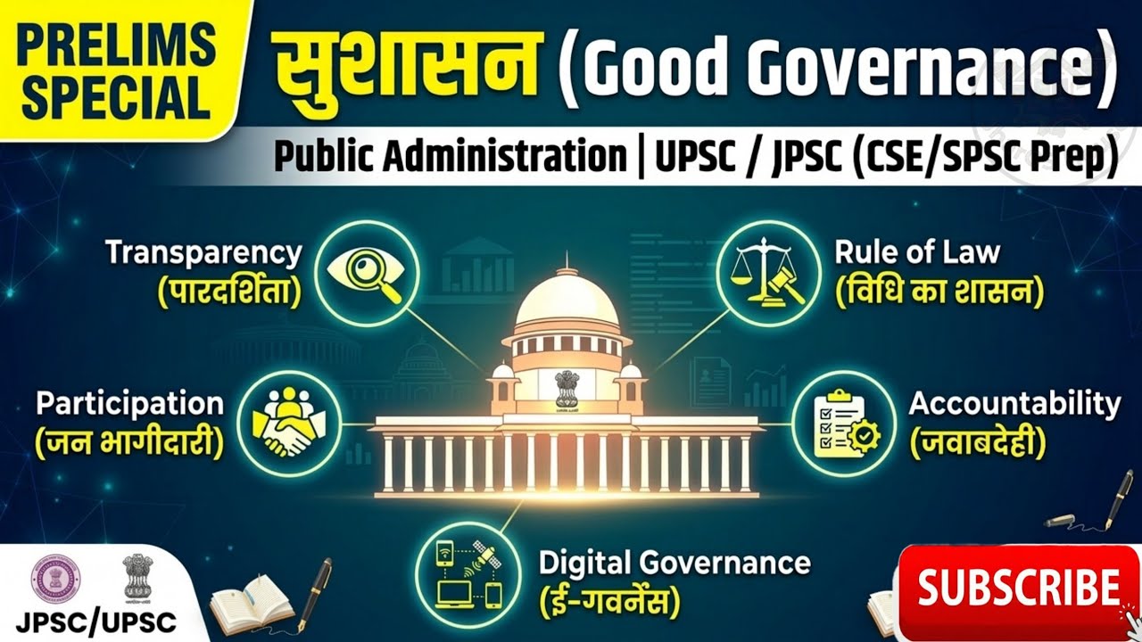 📘 Good Governance | सुशासन की अवधारणा⚖️ JPSC • STATE PCS • Public Administration | JharGS House