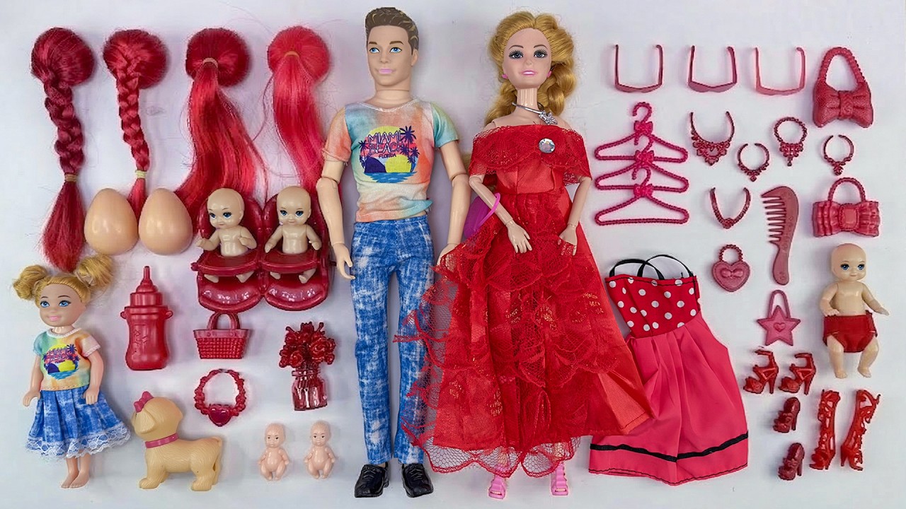 13 Minutes Satisfying with Unboxing Barbie Family Playset, Doll Dressup Set Toys ASMR | Review Toys