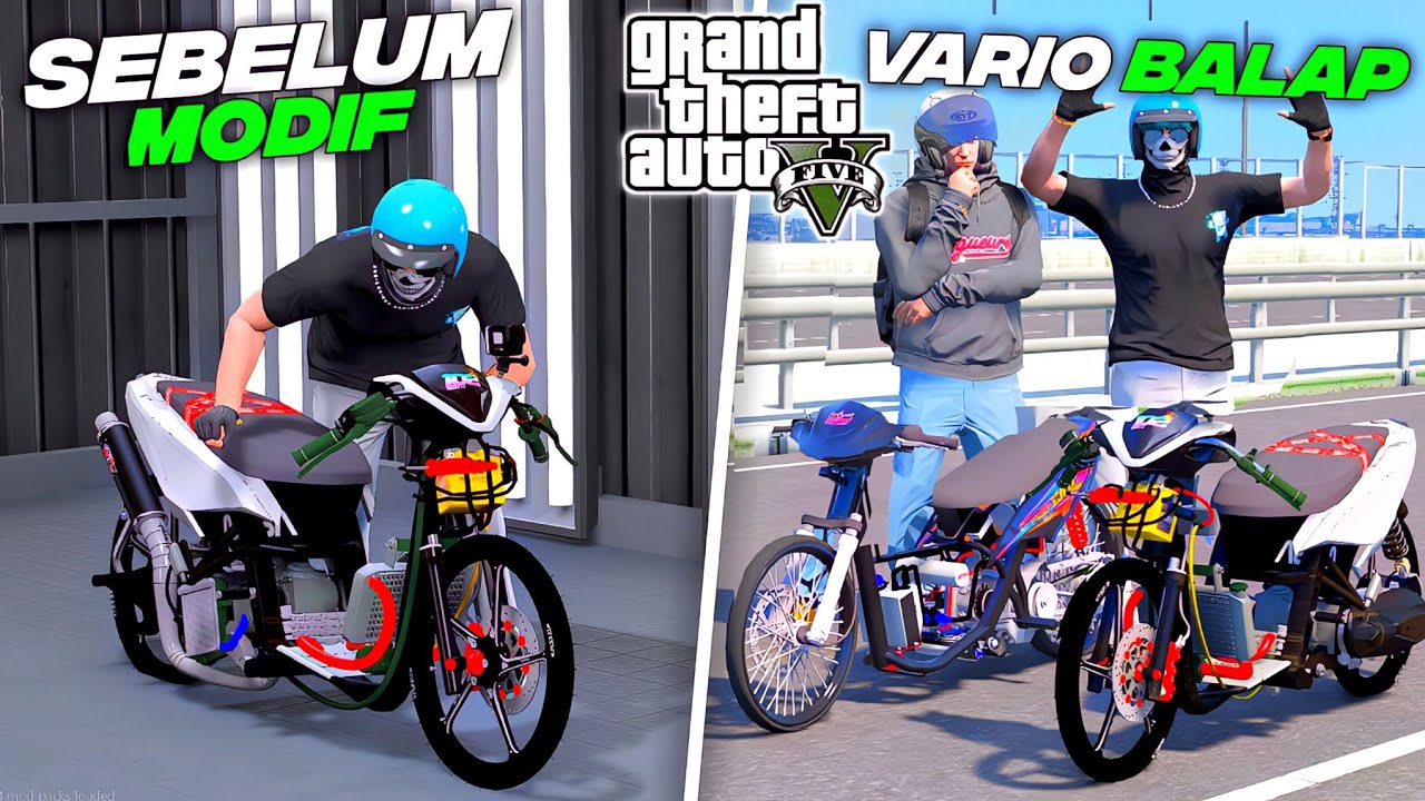 Aku Modifikasi Motor VARIO DRAG LANGKA Untuk Ikut Balapan Drag Race Di GTA 5 - GTA 5 MOD