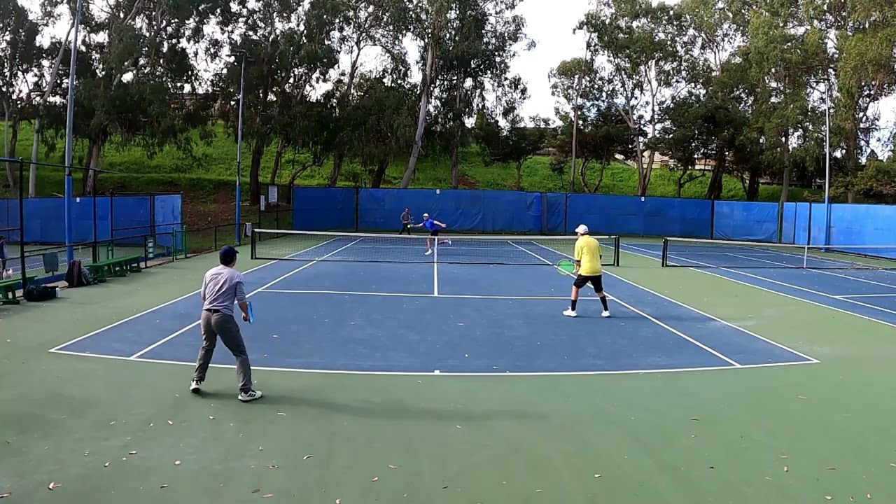 Tennis Double Set 3   Russ, Alex vs Patrick, Long