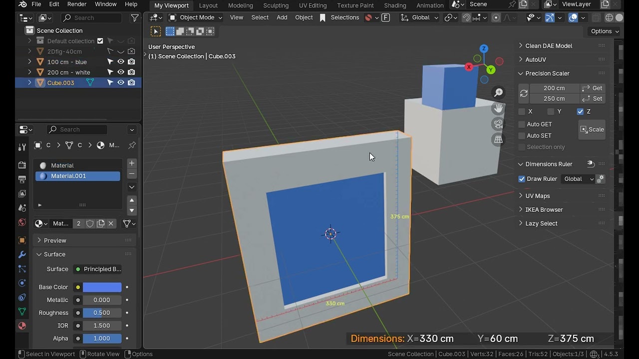 Precise scaling in Blender
