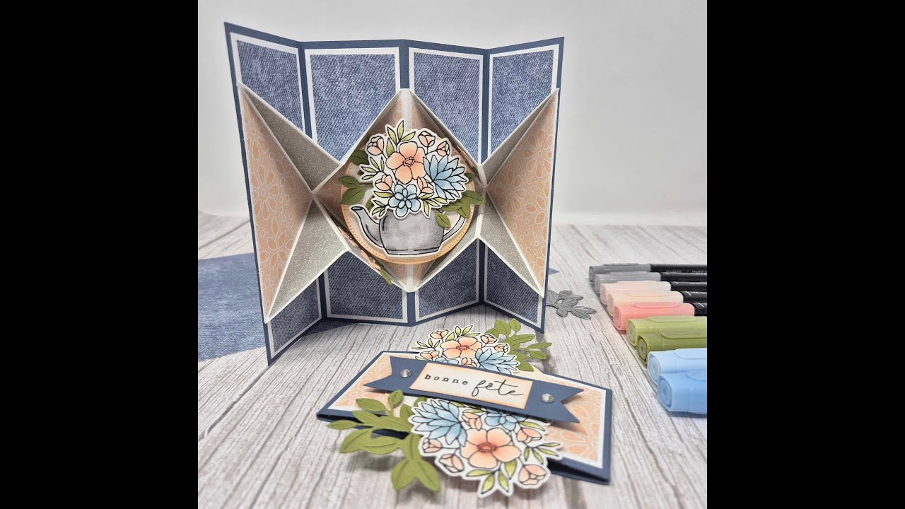 Lve 16 mai - fleurs de campagne Stampin'Up - carte pop up diagonale