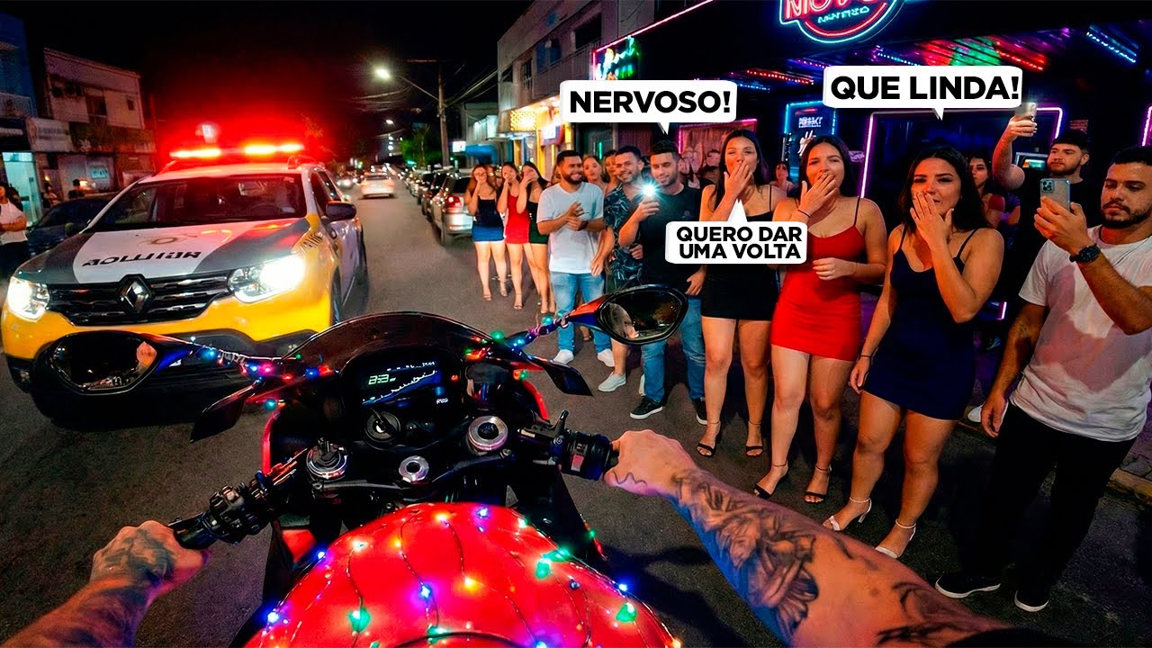 ROLE NOTURNO DE S1000RR ENFEITADA COM LUZES DE NATAL 😈🔥 PAROU TUDOOO