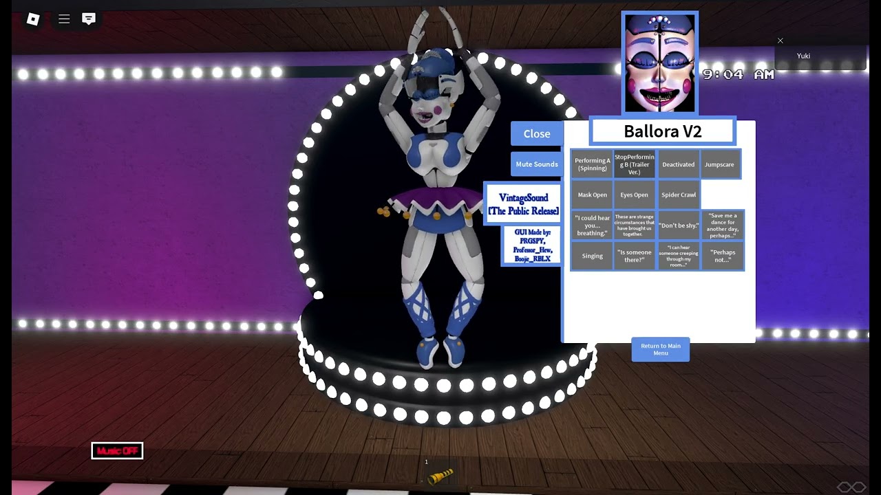 Actions and Voicelines of Ballora