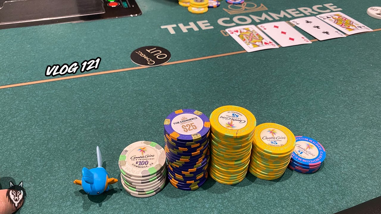 $5/$10 Shot Taking at the Commerce!! $1500 Bluff?! | Poker Vlog #121