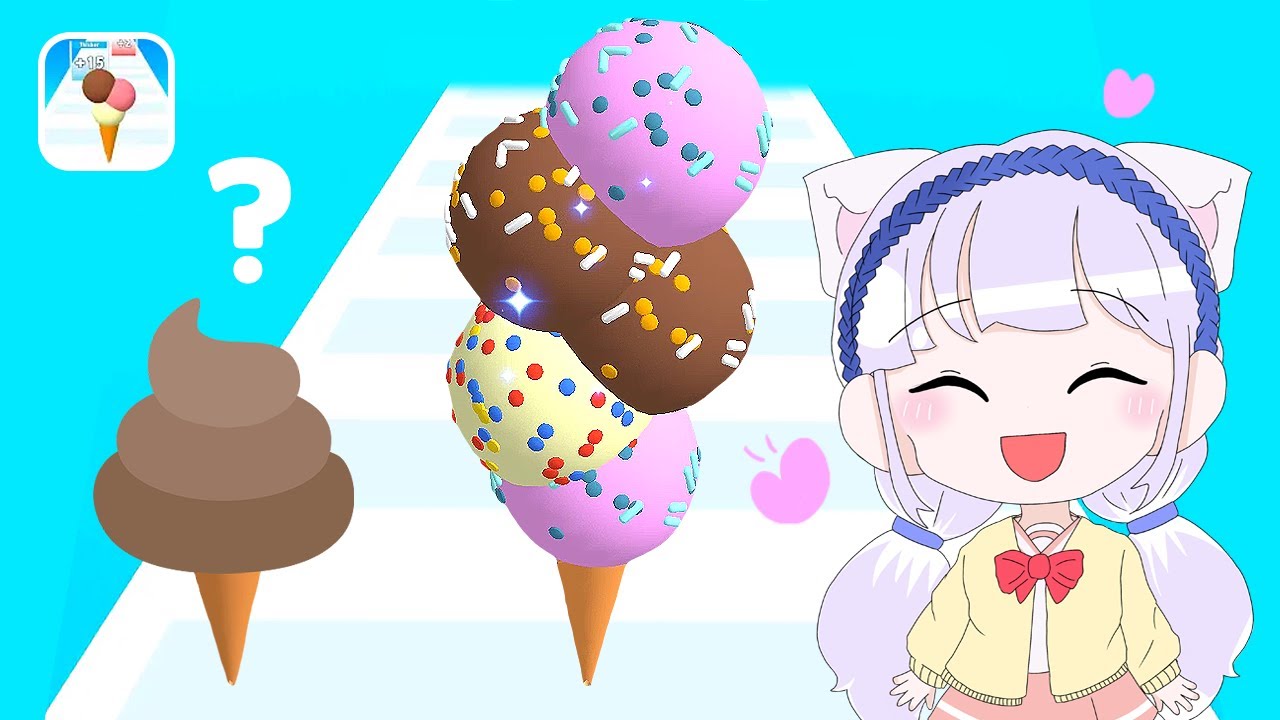 아이스크림 어디까지 쌓을 수 있을까? 신기록에 도전! Ice Cream Rush