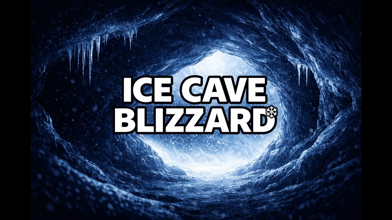 8 Hours Blizzard in a Deep Ice Cave ❄️ (Fade to Black Screen) for Deep Sleep & Insomnia | No Music