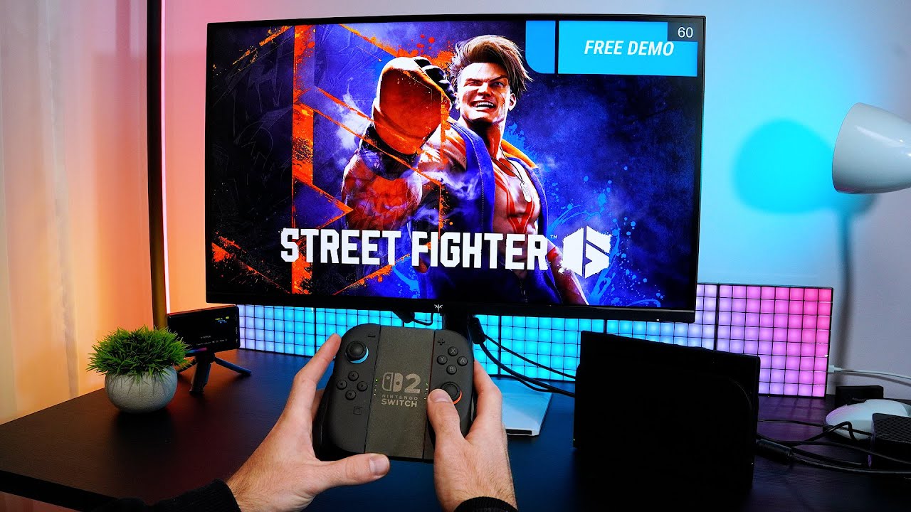 Street Fighter 6 | Геймплей на Switch 2 – Портативный режим против 27-дюймового 4K-монитора