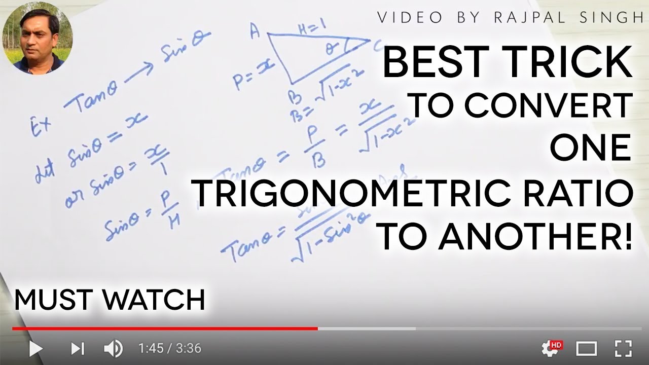Maths Trick | How to Express sinθ, cosθ, etc. into other Trigonometric Ratios | Easiest Method