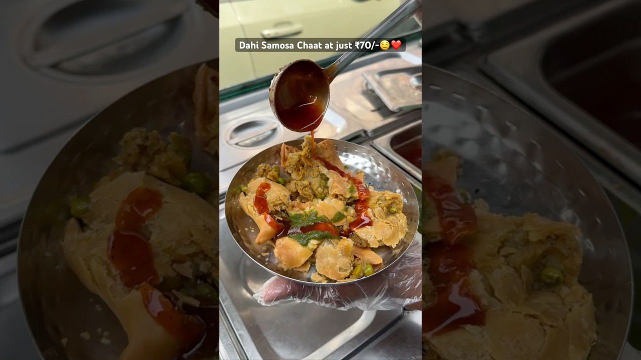 ₹70/- Dahi Samosa Chaat Khaoge?🤤🥵 #shorts #samosa #indianstreetfood