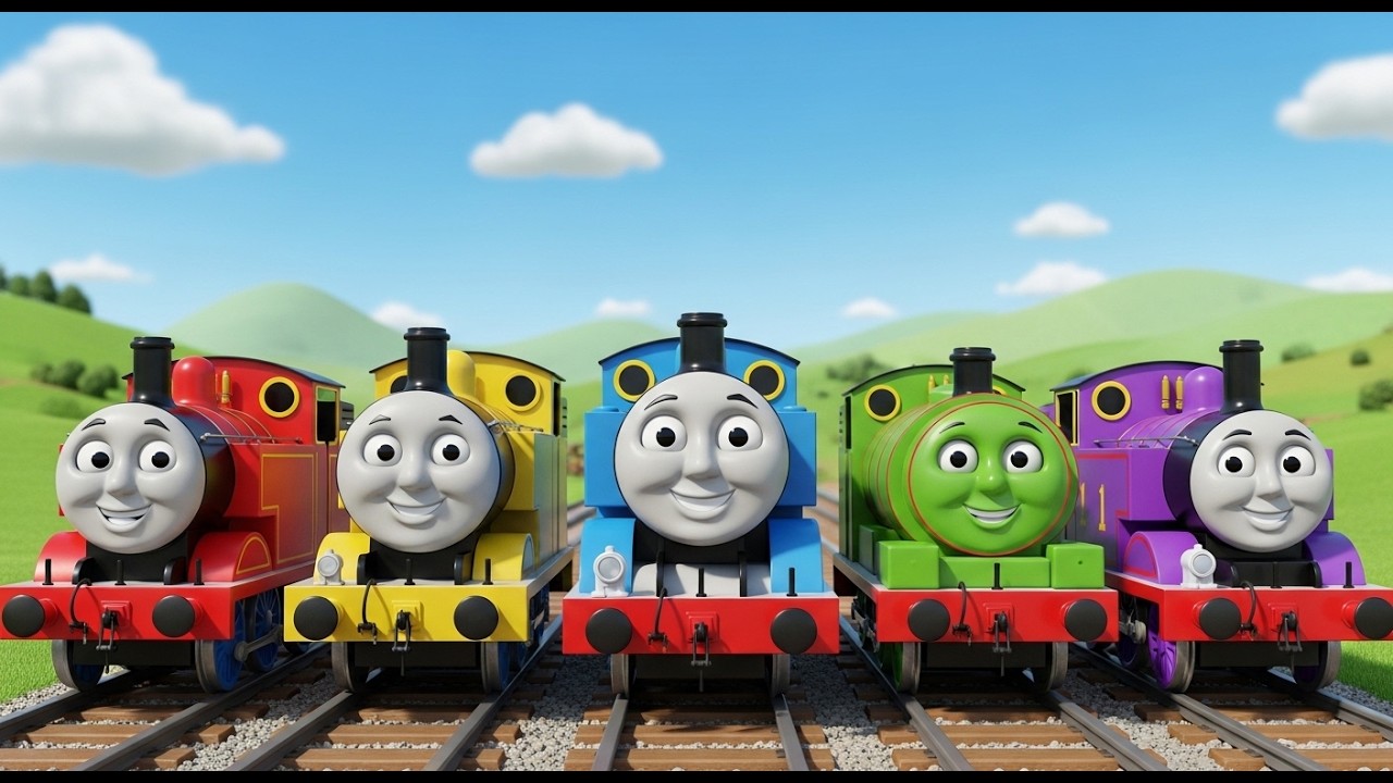 Five Little Toy Trains Chug Chug Chug | Railway Counting Song for Kids