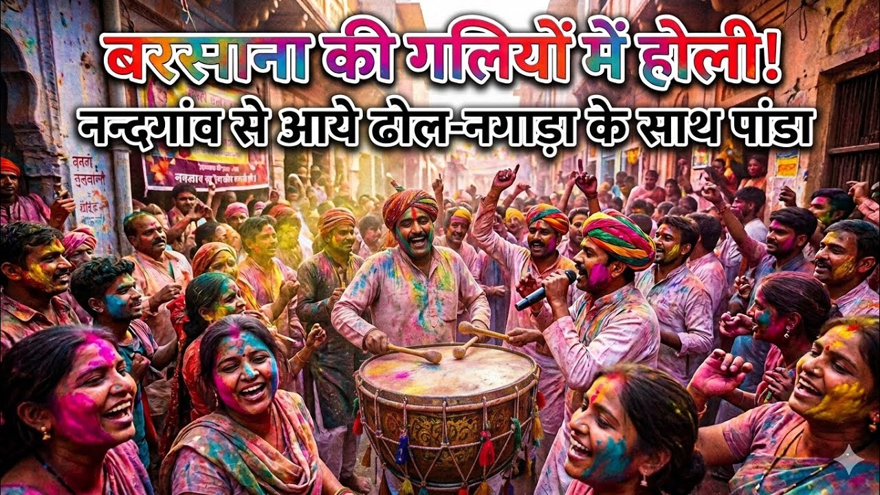 👈बरसाना की होली 🥰और रंगीली गलियों 🤩🌻का असली आनन्द और होली 🥰 #holi2026 #barsanaholi26 February2026