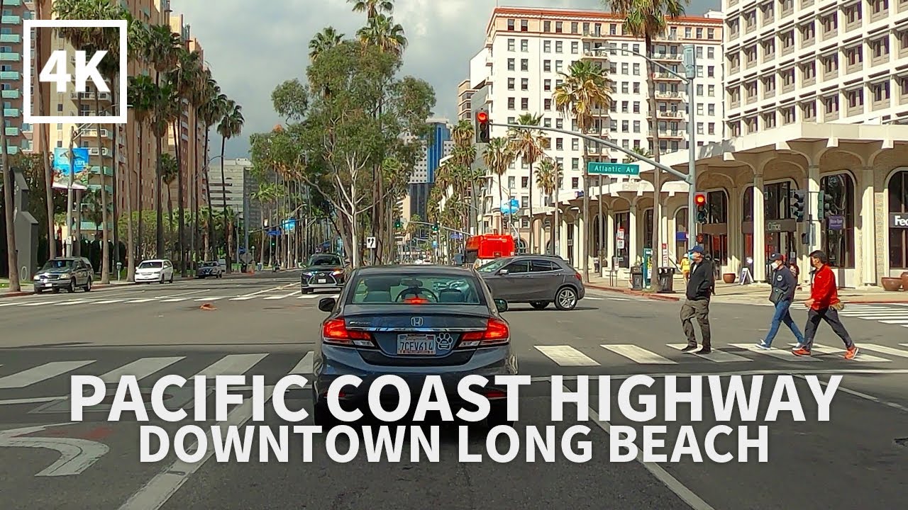 [Full Version] Driving Pacific Coast Highway and Downtown Long Beach, Orange County, California 4K