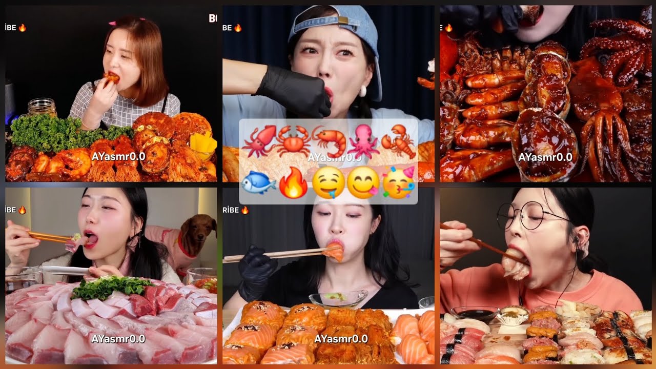 SEAFOOD ASMR🐟🦞🔥🐙🦐🦀🦑✨️ |BIG BITES|